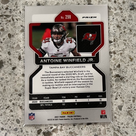 ANTOINE WINFIELD JR ORANGE DISCO PRIZM CARD TAMPA BAY BUCCANEERS 2021 NFL - Picture 2 of 2